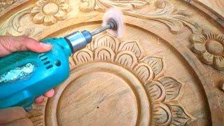 How to finish best way in wood carving | amazing skills in carving | by pvj wood carving