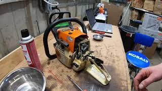 Chainsaw stalls or won't start. How to clean the carburetor on a Stil Ms 260 pro