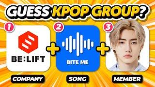 GUESS THE KPOP GROUP WITH 3 CLUES (COMPANY + SONG + MEMBER)  ANSWER - KPOP QUIZ 
