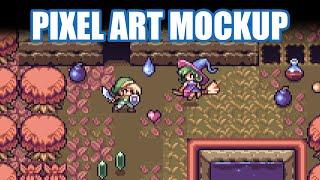 PIXEL ART MOCKUP TIMELAPSE - Zelda Oracle of Seasons (Game Boy Color)