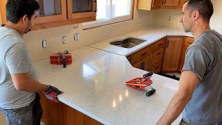 Kitchen Remodel Part 11 – New Quartz Countertops Installed