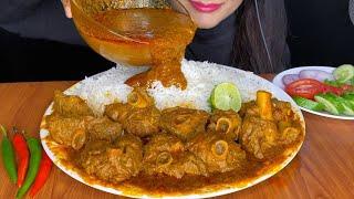 ASMR EATING SPICY MUTTON CURRY+WHITE RICE+GREEN CHILLI l BIG BITES l *FOOD VIDEOS* spiceasmr