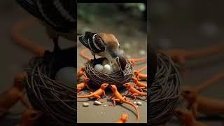  Mother Bird Protecting Her Babies | AI Nature Exploration  #birds #animals #shorts