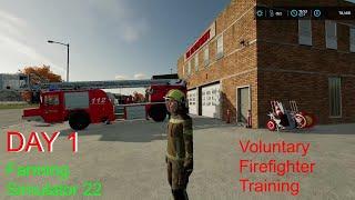 Farming Simulator 22 | Day 1 Training As A Voluntary Firefighter While Running My Lawncare Business