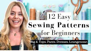 12 Easy Sewing Patterns that are Perfect to TEACH YOURSELF TO SEW! #beginnersewing #sewingpatterns