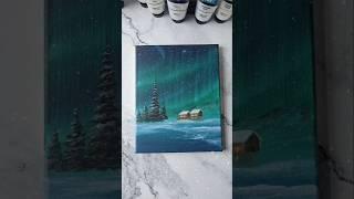 Easy Way to Paint The Northern Lights / Acrylic Painting Ideas for Beginners ️