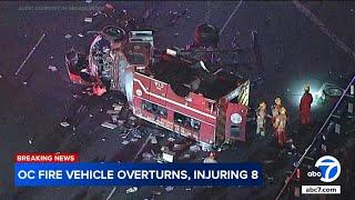 8 firefighters injured as OCFA truck crashes in Irvine