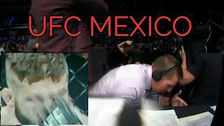 Bisping "I got Modelo'd" UFC Mexico CHAOS compilation Brendan hides under desk, Bottles thrown, more