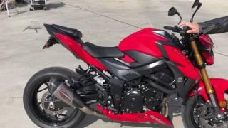 2018-19 Suzuki GSX S750 Stock vs. Yoshimura Alpha T slip-on and drive by