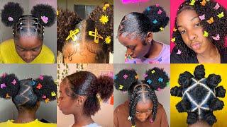 🩵 New ᴘɪɴᴛᴇʀᴇꜱᴛ inspired natural hairstyles + slayed edges | 