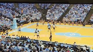 Complete first half of the #UNC Blue-White game. The White teal led at halftime 30-29.