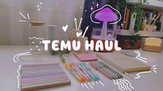 Huge Aesthetic Temu Haul || Stationery + desk decorcozy unboxing