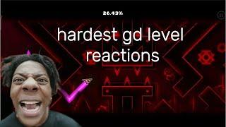 every youtuber reacts to hardest geometry dash levels #geometrydash #gd #extremedemon #reactions