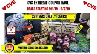 HUGE CVS EXTREME COUPON HAUL DEALS STARTING 9/1/19~28 ITEMS ONLY .11 CENTS~LOTS OF SUPER CHEAP/FREE!