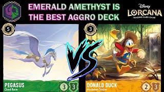 🟢🟣 EMERALD AMETHYST IS A VERY FAST & SIMPLE DECK - Best Aggro Deck - Disney Lorcana Gameplay
