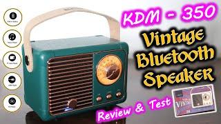 Portable Wireless Speaker | Bluetooth Speaker KDM 350 Vintage Review & Test | USB | Bluetooth Hindi