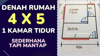 Denah Rumah 4x5 1 Kamar Tidur 1 Lantai Sederhana