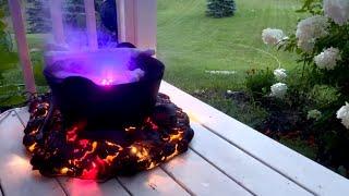 DIY Witch’s Cauldron with Glowing Coals