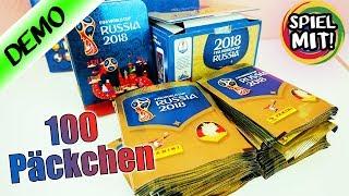 KAAN PACKT 100 PÄCKCHEN FÜR Panini Sticker Album 2018 WM Russland aus!500 STICKER Ultimativ Unboxing