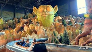 Expedition Zork | Unique Log Flume Ride w/ BACKWARDs Drop | Toverland Theme Park