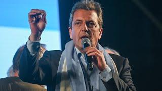 Argentine minister Sergio Massa leads first round election