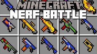 Minecraft NERF GUN WAR MOD / NERF BATTLE WITH THE VILLAGERS!! Minecraft