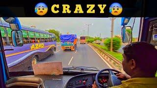 EXTREMELY AGGRESSIVE & HIGHSPEEDVOLVO BUS Driving by SBSTC VOLVO Bus || Skilled Bus Driving