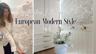 European Inspired Laundry & Mudroom Decorate With Me Ep. 3 / Adding Charm to a boring Space