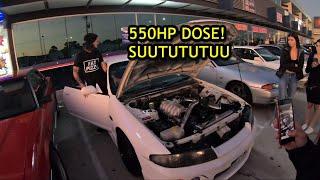 BUILT 550HP RB25DET R33 TURBO FLUTTER AT JDM MEET!