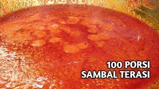 BUAT SAMBAL TERASI UNTUK PESANAN 100PORSI NASI BOX