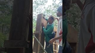 tricks for nailing uneven hanging beam boards..