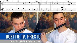 Telemann: Duet for Two Flutes (TWV 40:107) IV. "Presto"