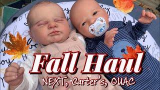 Reborn baby FALL HAUL | autumn inspired clothing from CARTERS, NEXT BABY, and ONCE UPON A CHILD