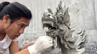 Building a dragon statue with cement - NTD construction