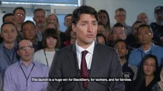 Prime Minister Justin Trudeau announces launch of BlackBerry QNX AVIC