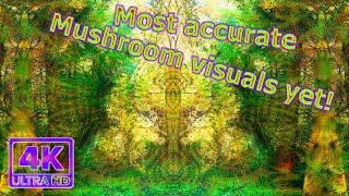 High Dose Magic/psilocybin mushroom trip (visual simulation, 4K)
