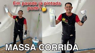 COMO PASSAR MASSA CORRIDA COM ROLO: PAREDE JÁ PINTADA será se pode? #massacorrida