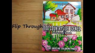 100 Countryside Scenes Coloring Book flip through - Coloring Book Cafe