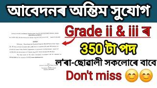 আবেদনৰ অন্তিম সুযোগ ।Assam Job Vacancy 2024| Assam Job news today