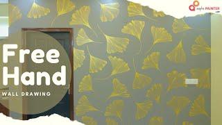 Living Room Wall Design | Free Hand Painting | AapkaPainter | Wall Painting