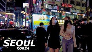 [4K] Gangnam Station Early Winter Street Fashion - Saturday Night - Walking Tour - SEOUL KOREA 2021