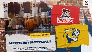 Canyons Men's Basketball vs Long Beach City - 11/22/2024 - 6pm