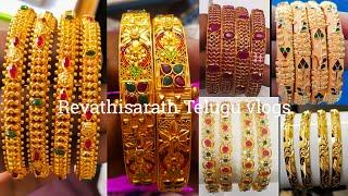 latest gold bangles designs with weight |gold stone's bangles designs|gold plain bangles designs