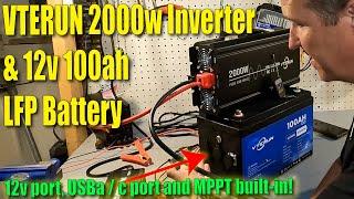 VTERUN Battery and Inverter Review.  Battery has built in MPPT, USB, Bluetooth and is HEATED!