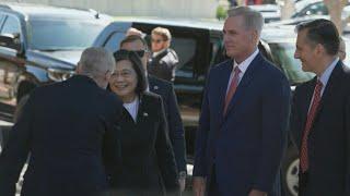 US House Speaker Kevin McCarthy welcomes Taiwanese President Tsai Ing-wen | AFP