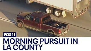 Authorities searching for pursuit suspects who ditched suspected stolen vehicle in DTLA