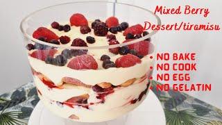 Dessert Recipe using Mixed Berries (Fresh/Frozen) | No Bake, No Cook, No-Egg, No Gelatin Dessert