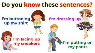 Phrasal verbs about clothes | Action Verbs For Beginner Daily English | English Sentences