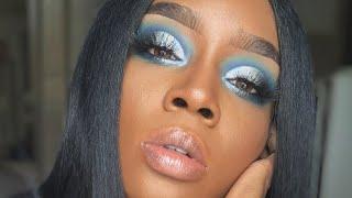 BOLD BLUE CUT CREASE MAKEUP | NATURAL SUNLIGHT | DESTINY LASHAE MAKEUP