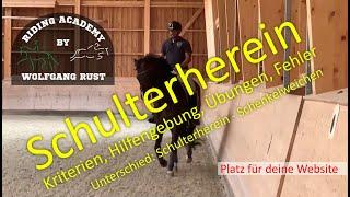 F51 Schulterherein reiten, korrekte Hilfen des Reiters am Pferd. Abstellung, Übungen und Fehler